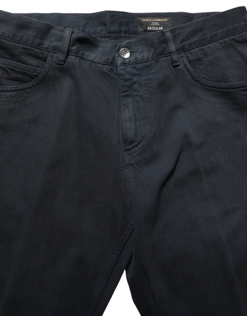 Jeans skinny da uomo in cotone nero a vita media Dolce & Gabbana