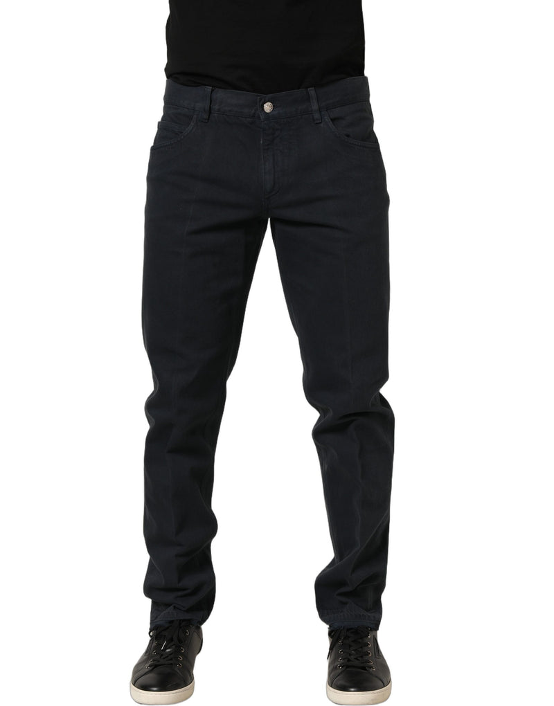 Jeans skinny da uomo in cotone nero a vita media Dolce & Gabbana