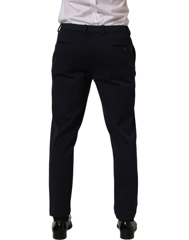 Pantalones de vestir ajustados de algodón negro de Dolce & Gabbana