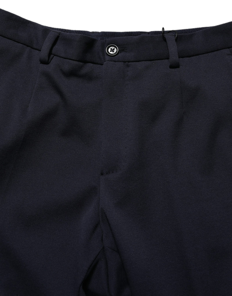 Pantalones de vestir ajustados de algodón negro de Dolce & Gabbana