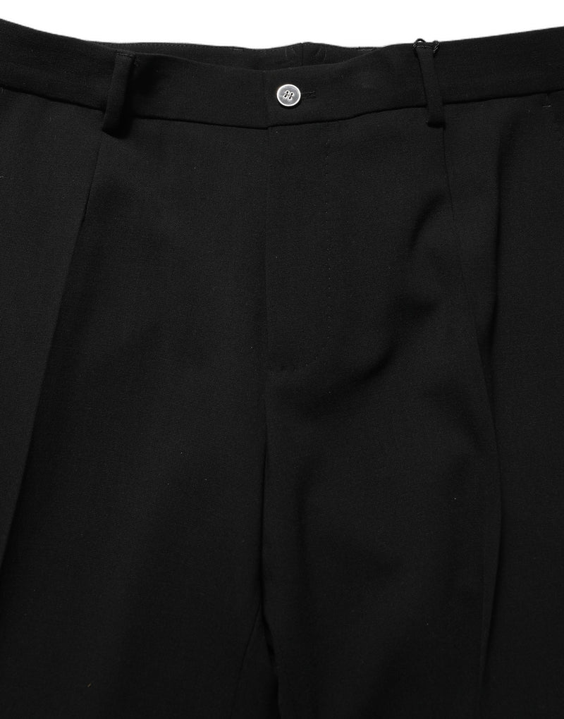 Calça social masculina de lã preta Dolce & Gabbana com pernas retas