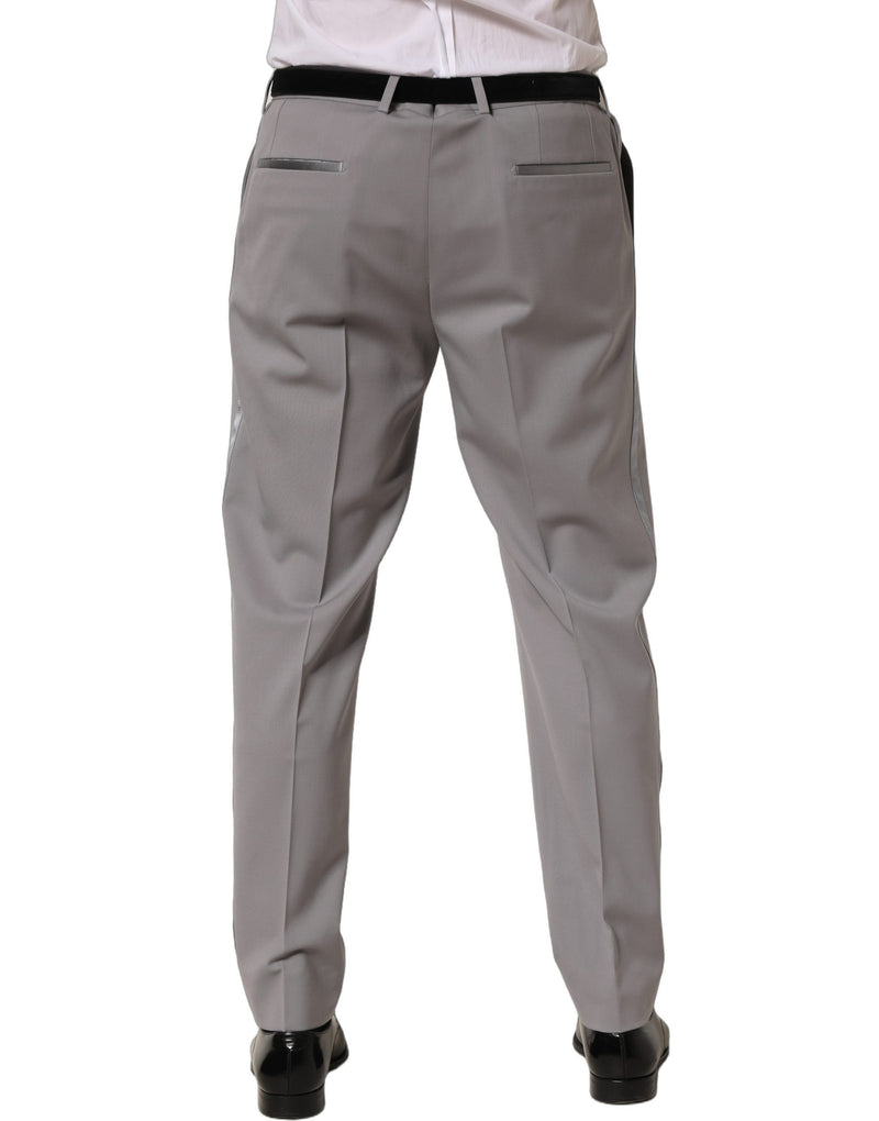 Pantalon de costume pour homme Dolce & Gabbana gris en laine à jambes fuselées