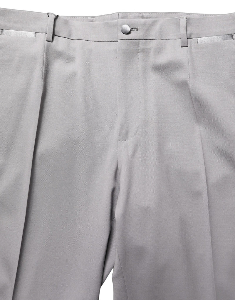 Pantalon de costume pour homme Dolce & Gabbana gris en laine à jambes fuselées