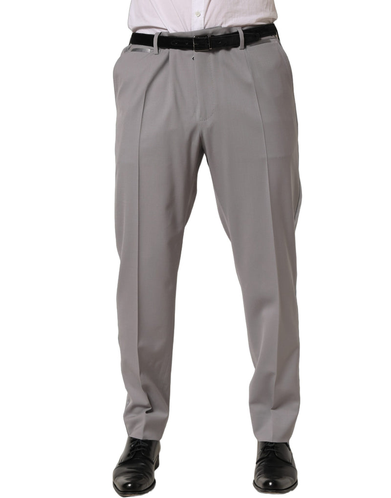 Pantalon de costume pour homme Dolce & Gabbana gris en laine à jambes fuselées