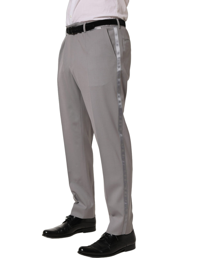 Pantalon de costume pour homme Dolce & Gabbana gris en laine à jambes fuselées
