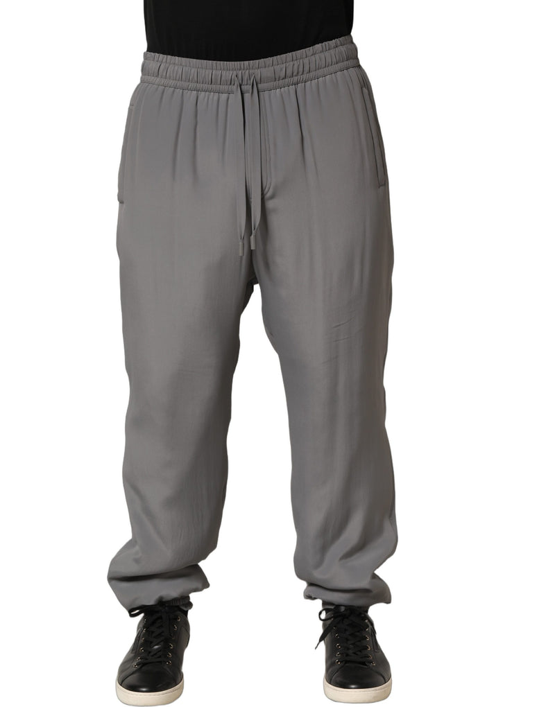 Calças jogger masculinas de moletom de algodão cinza Dolce & Gabbana