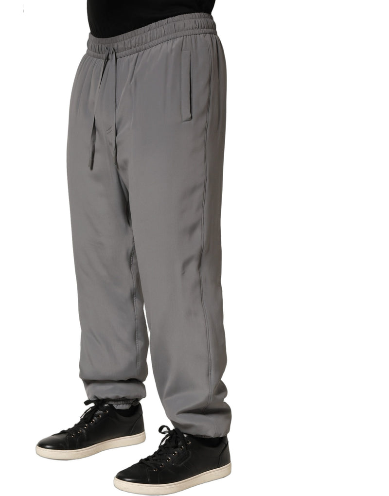 Calças jogger masculinas de moletom de algodão cinza Dolce & Gabbana