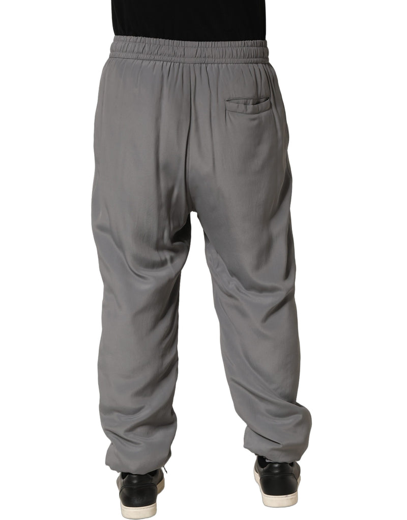 Calças jogger masculinas de moletom de algodão cinza Dolce & Gabbana