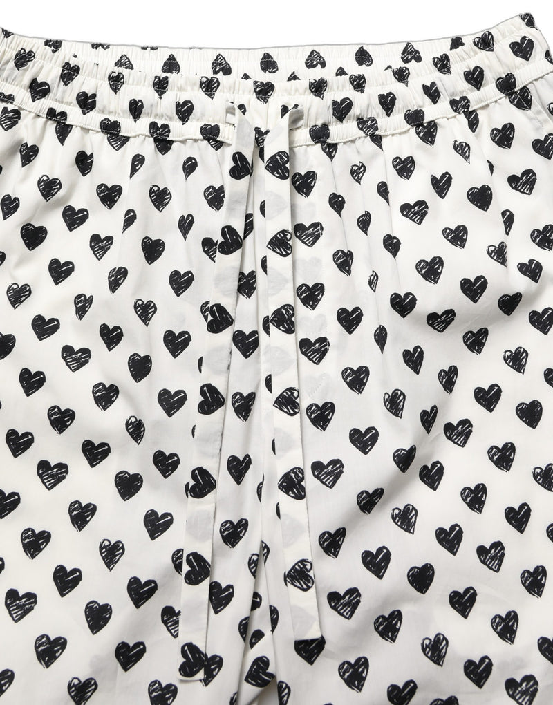 Pantaloni da uomo Dolce & Gabbana bianchi con stampa grafica a cuore