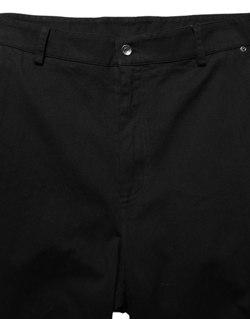 Calça masculina de corte reto e cintura média preta Dolce & Gabbana