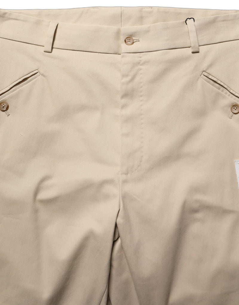 Pantaloni affusolati beige a vita media Re-Editon da uomo Dolce & Gabbana