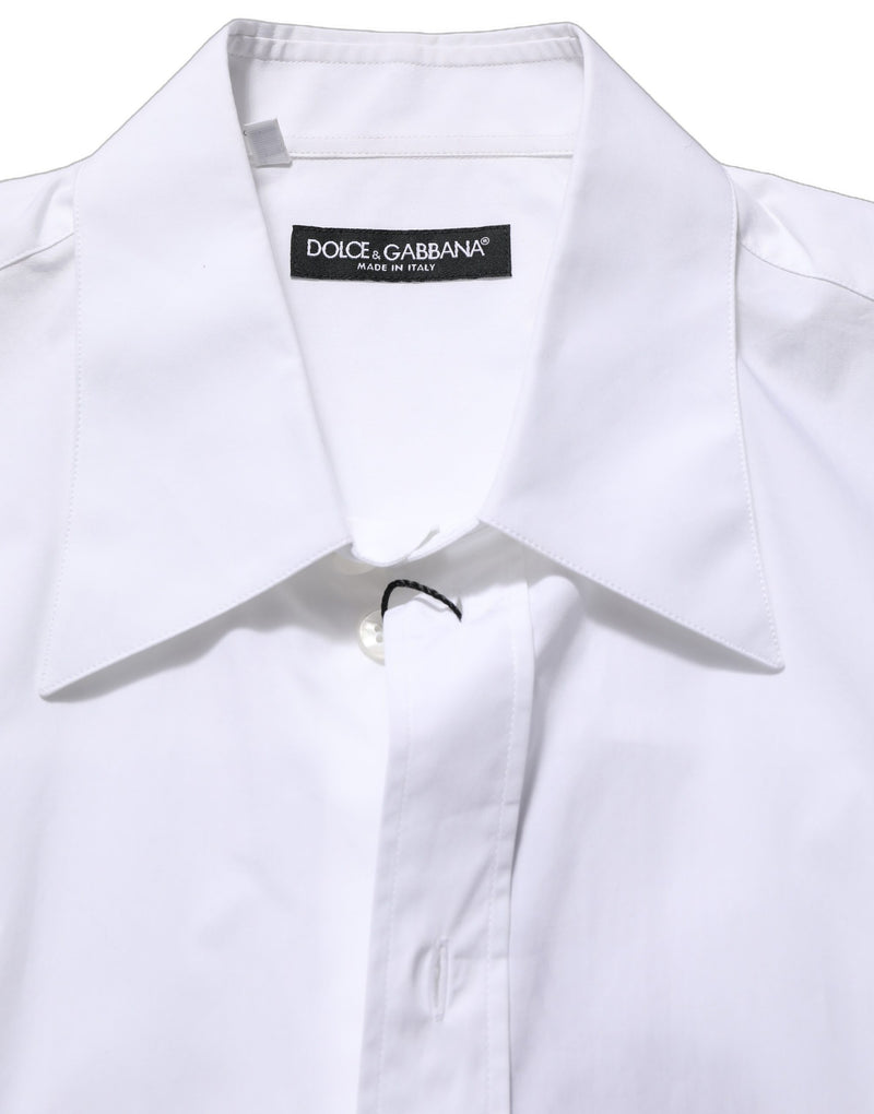 Camicia elegante smanicata in cotone bianco Dolce & Gabbana