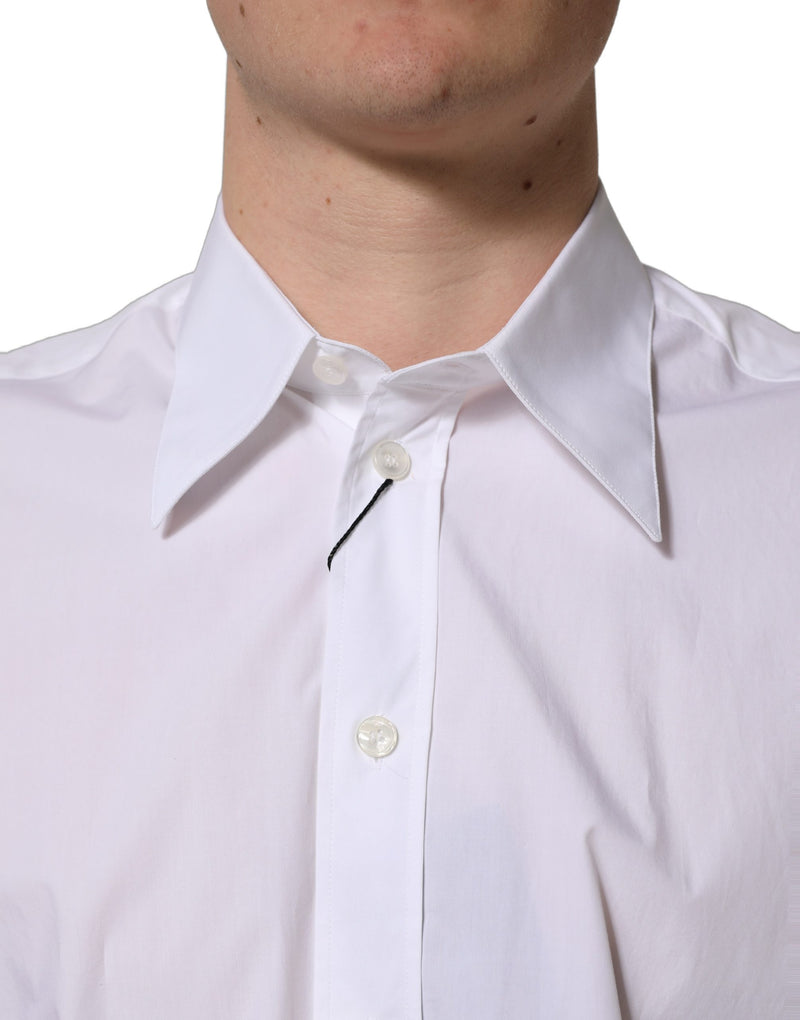 Camicia elegante smanicata in cotone bianco Dolce & Gabbana