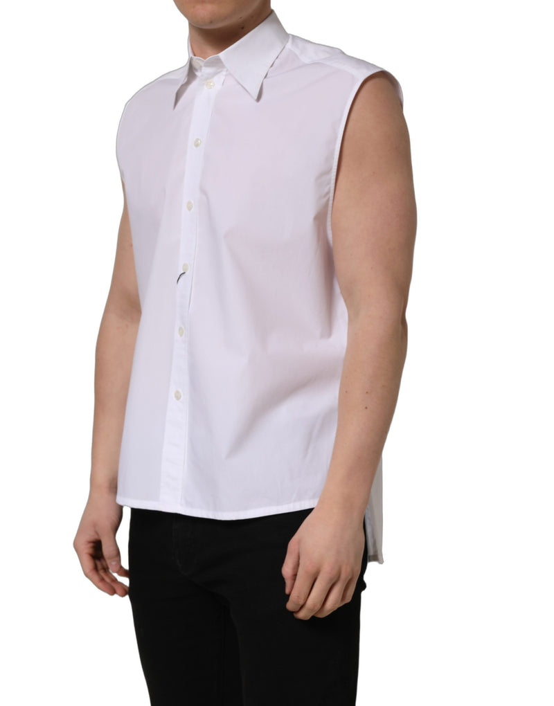 Camisa formal sin mangas Dolce & Gabbana de algodón blanco