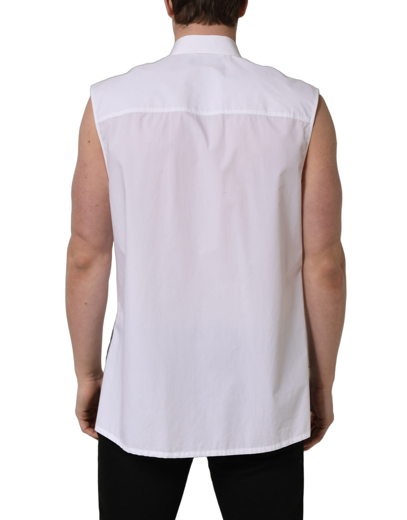Camisa formal sin mangas Dolce & Gabbana de algodón blanco