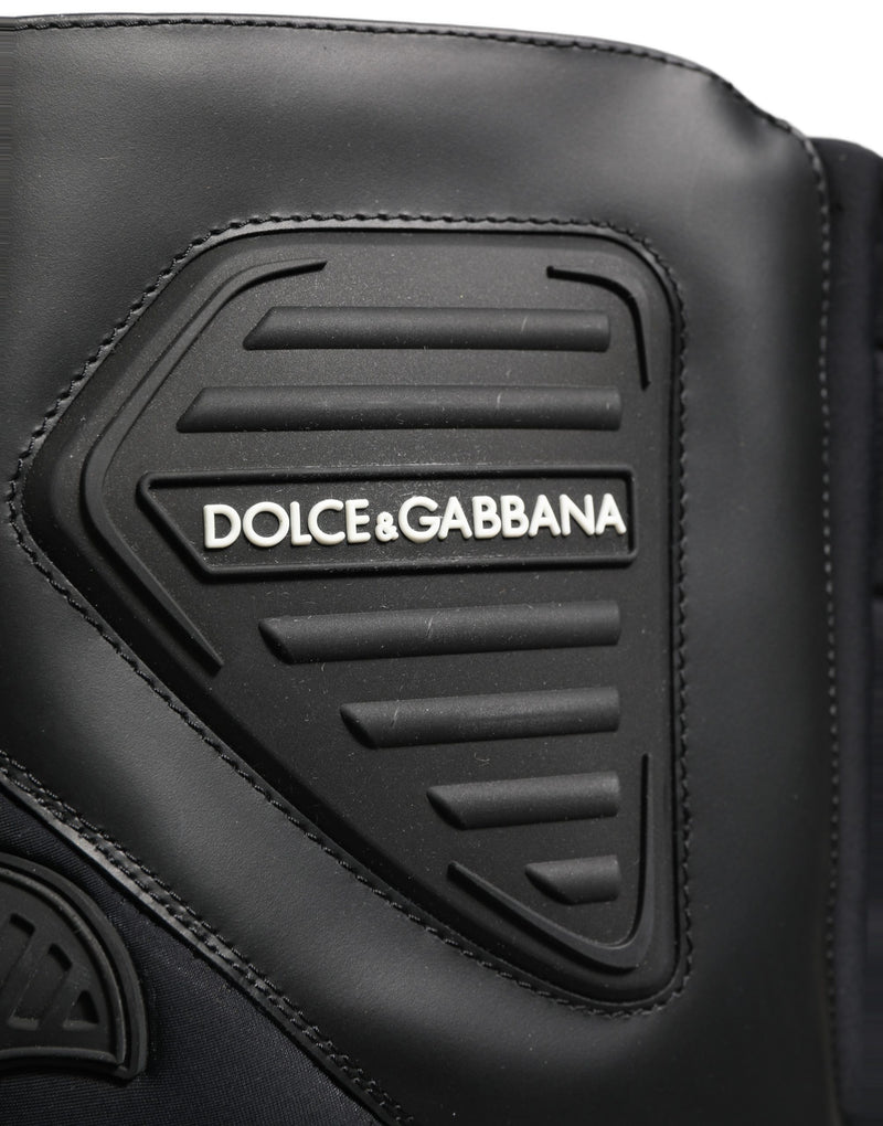 Bottes mi-mollet pour homme en cuir noir style motard Dolce & Gabbana