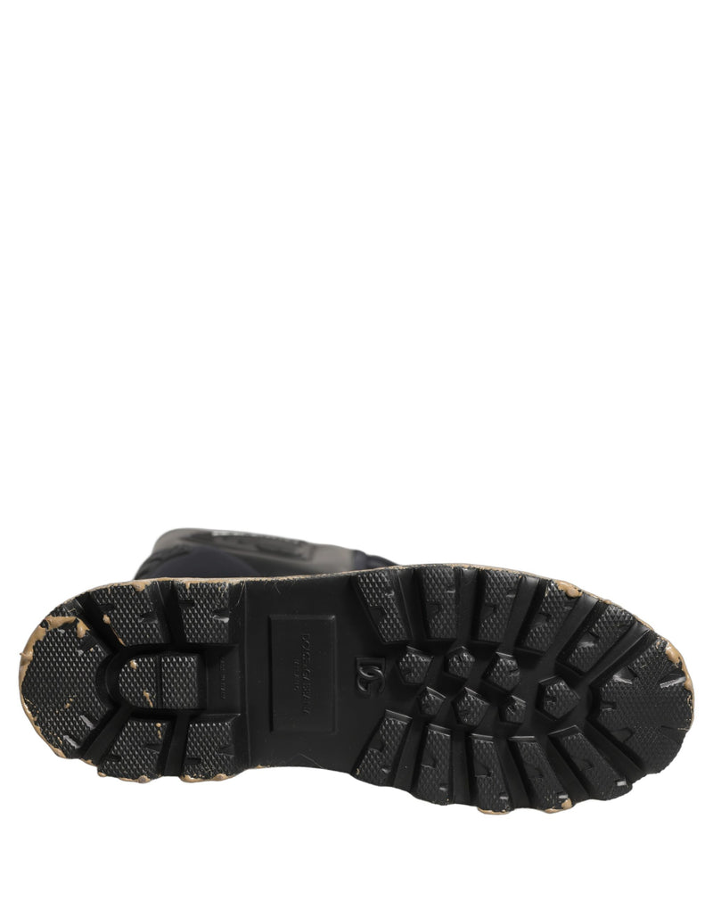 Bottes mi-mollet pour homme en cuir noir style motard Dolce & Gabbana
