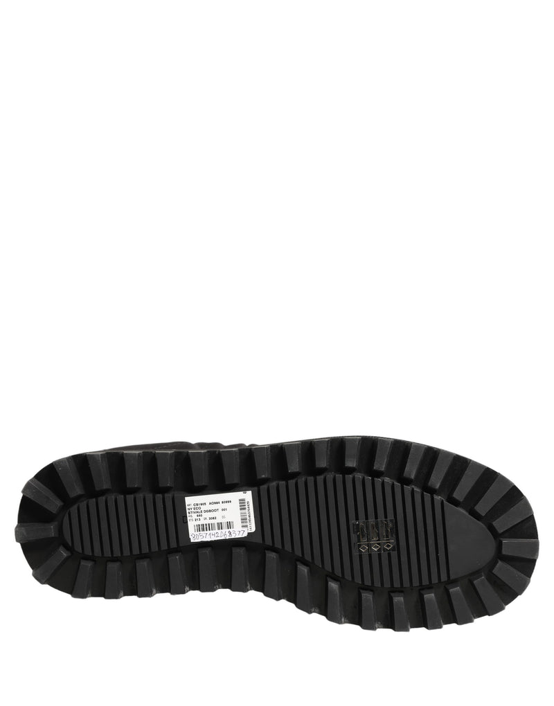 Dolce & Gabbana Black Quilted Effect Mid Calf Boots Shoes