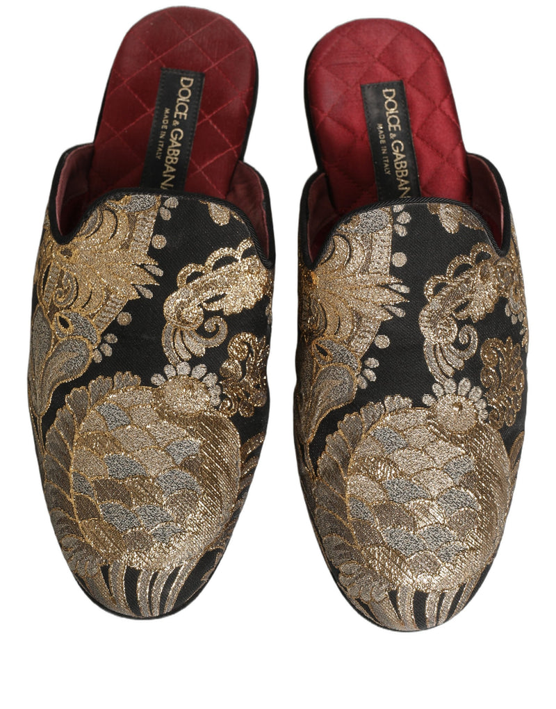 Sandali bassi da uomo in jacquard floreale nero Dolce & Gabbana