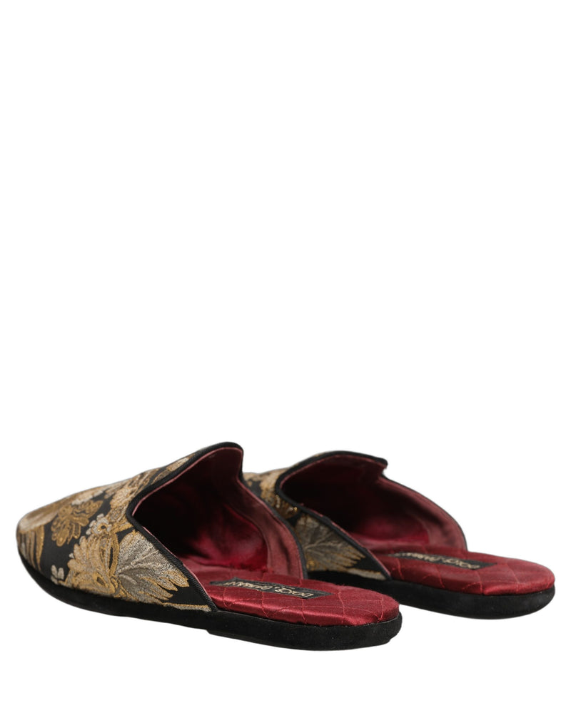 Sandali bassi da uomo in jacquard floreale nero Dolce & Gabbana
