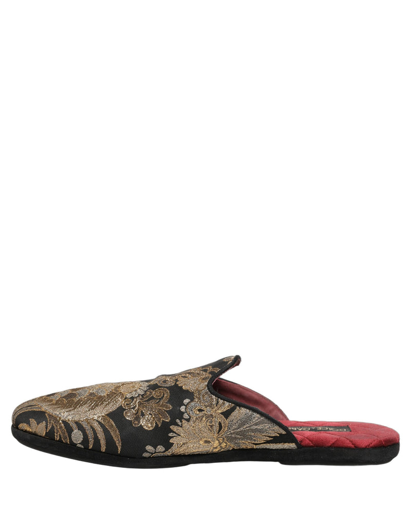 Sandali bassi da uomo in jacquard floreale nero Dolce & Gabbana