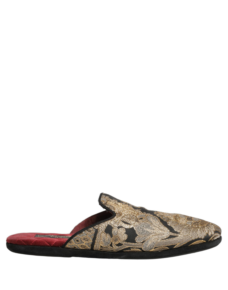 Sandali bassi da uomo in jacquard floreale nero Dolce & Gabbana