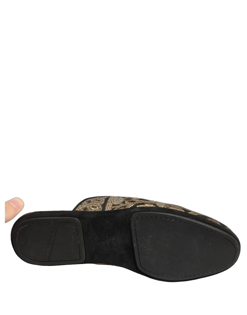 Sandali bassi da uomo in jacquard floreale nero Dolce & Gabbana