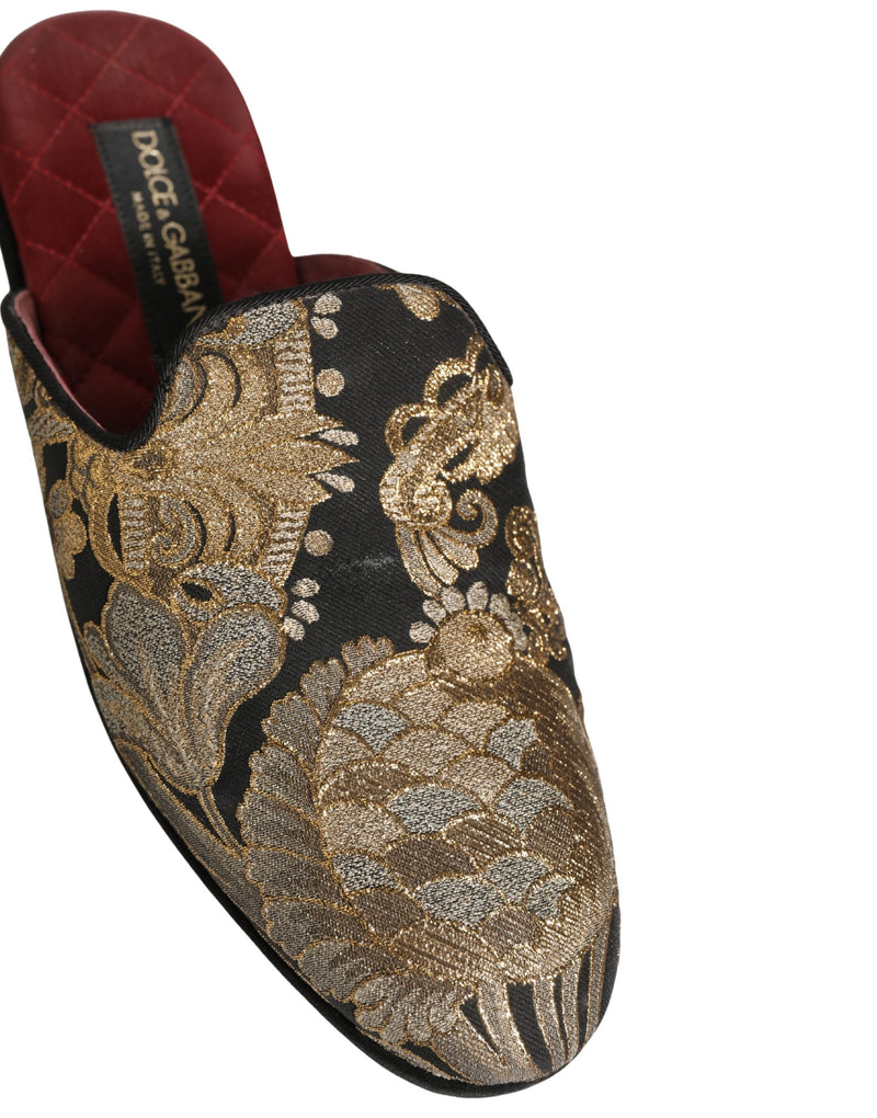 Sandali bassi da uomo in jacquard floreale nero Dolce & Gabbana