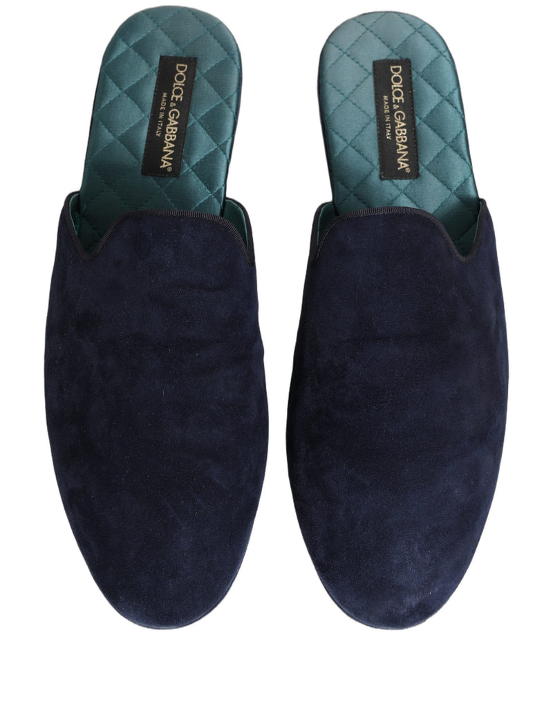 Ciabatte basse Dolce & Gabbana in camoscio blu da uomo