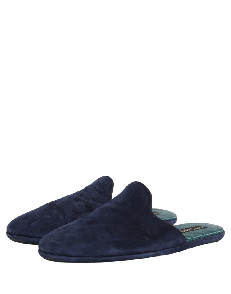 Ciabatte basse Dolce & Gabbana in camoscio blu da uomo