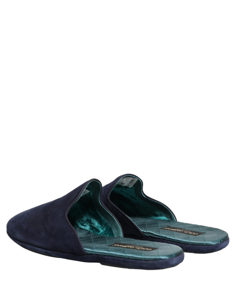 Ciabatte basse Dolce & Gabbana in camoscio blu da uomo