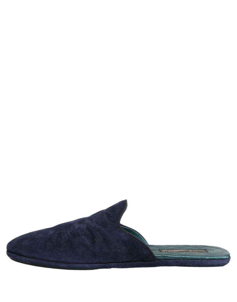 Ciabatte basse Dolce & Gabbana in camoscio blu da uomo