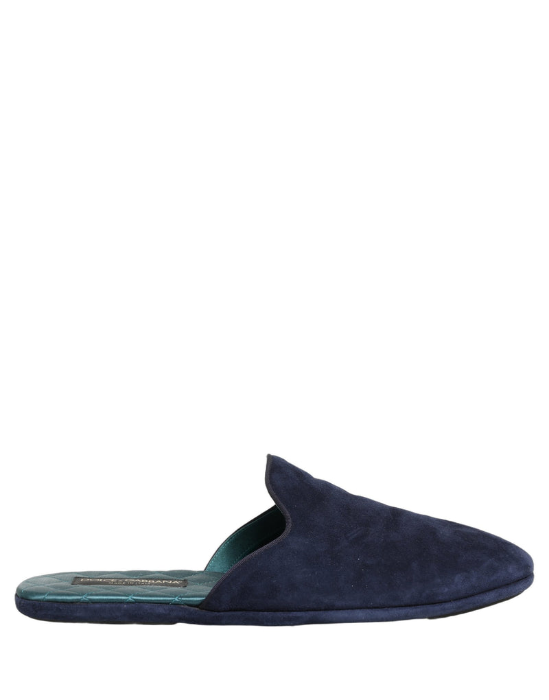 Ciabatte basse Dolce & Gabbana in camoscio blu da uomo
