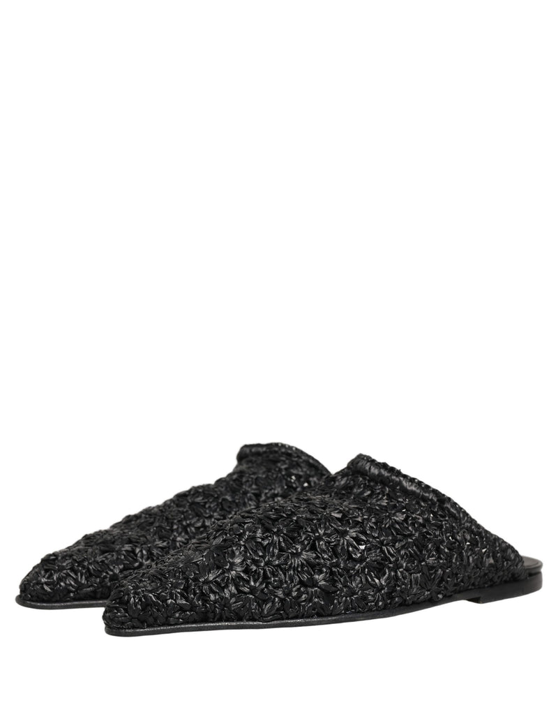 Mules plates noires pour homme Dolce & Gabbana