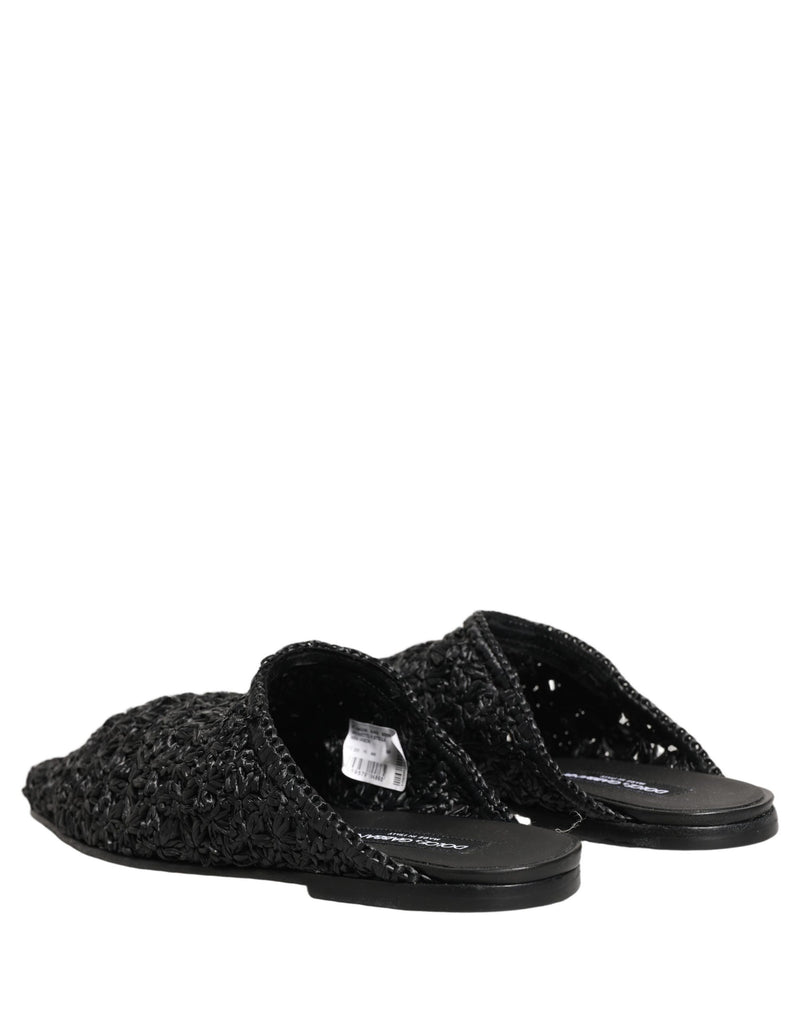 Mules plates noires pour homme Dolce & Gabbana