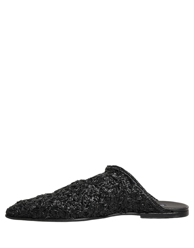Mules plates noires pour homme Dolce & Gabbana