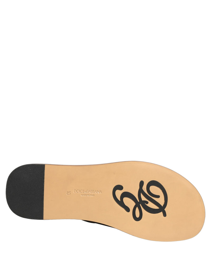 Sandali bassi Dolce & Gabbana con fasce in pelle marrone da uomo