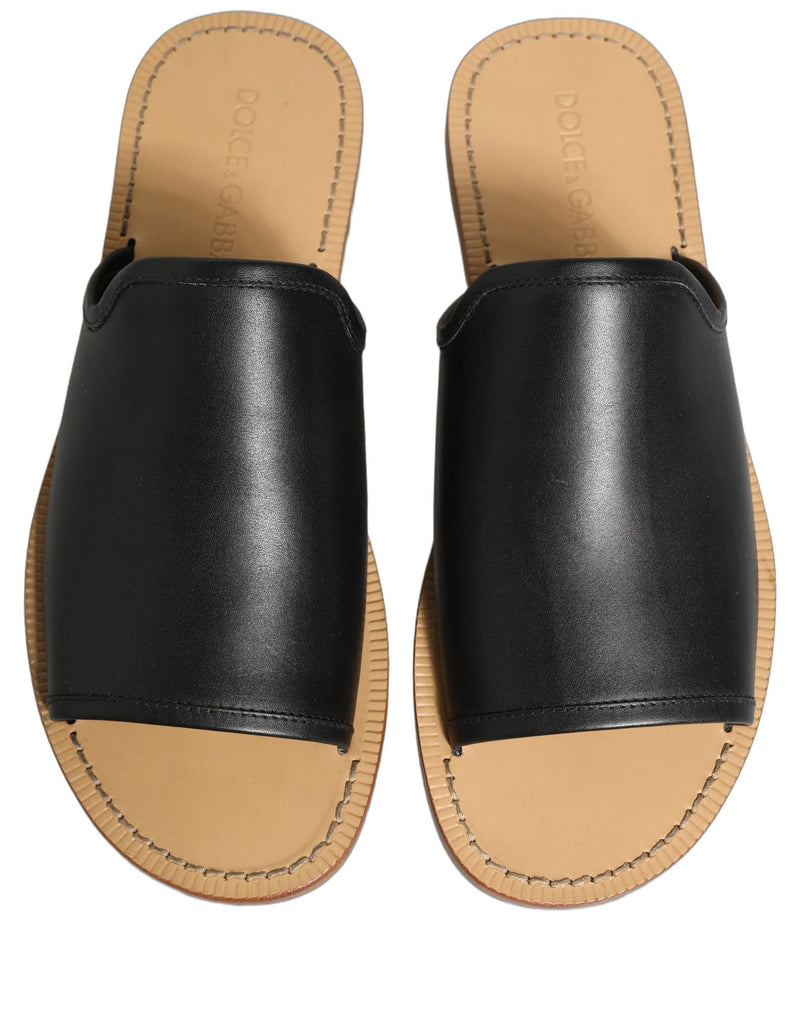 Sandali bassi Dolce & Gabbana con fasce in pelle marrone da uomo