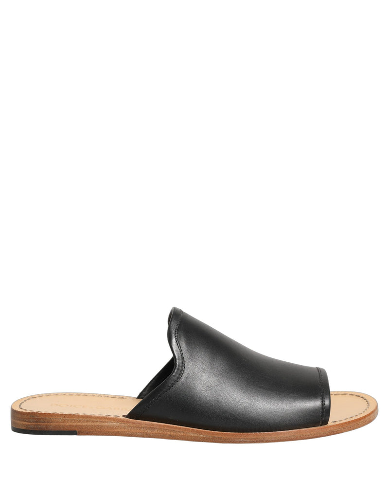 Sandali bassi Dolce & Gabbana con fasce in pelle marrone da uomo