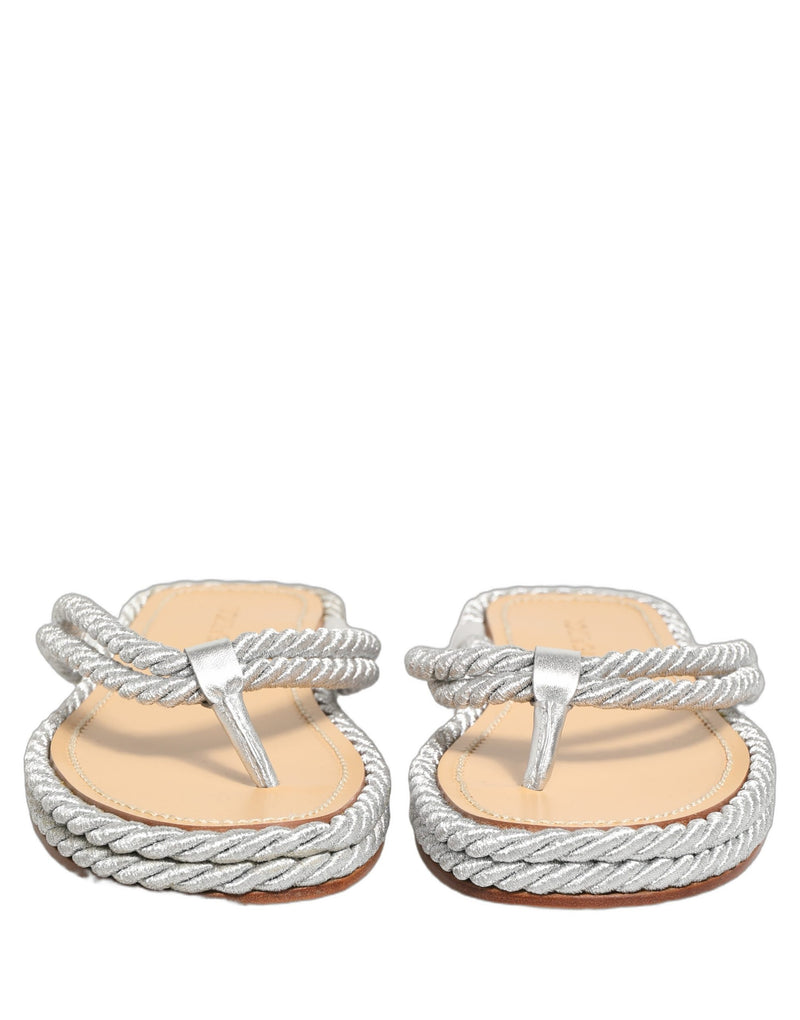 Chanclas con tira de cuerda plateada de Dolce & Gabbana