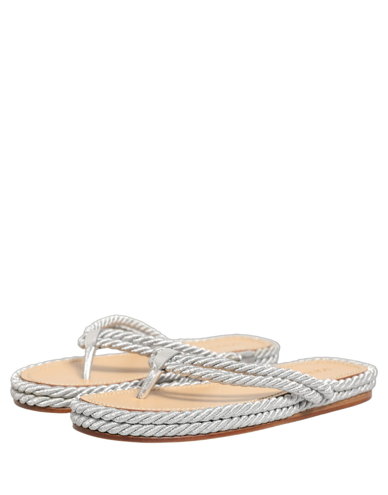 Chanclas con tira de cuerda plateada de Dolce & Gabbana