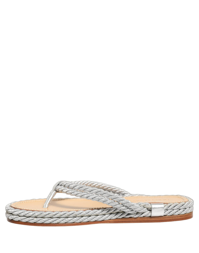Chanclas con tira de cuerda plateada de Dolce & Gabbana