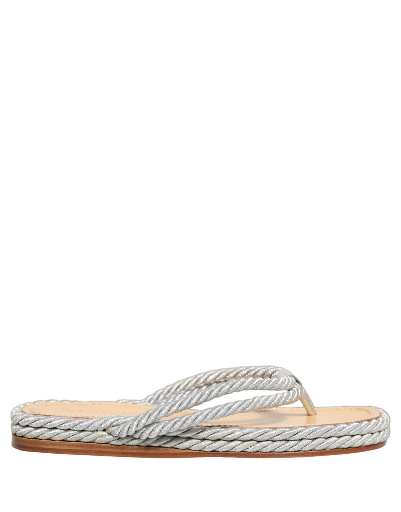 Chanclas con tira de cuerda plateada de Dolce & Gabbana