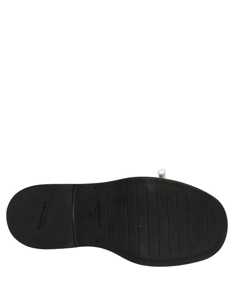 Dolce & Gabbana Sandali bassi marroni da uomo in pelle, modello slip-on