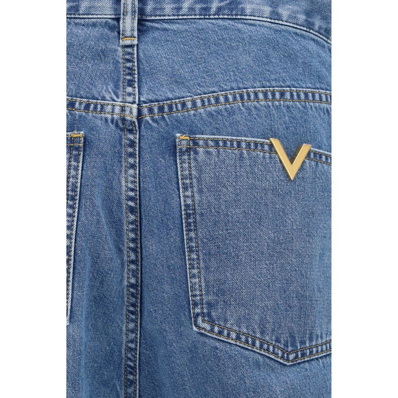 Valentino Garavani Blue Cotton Straight-Leg Jeans