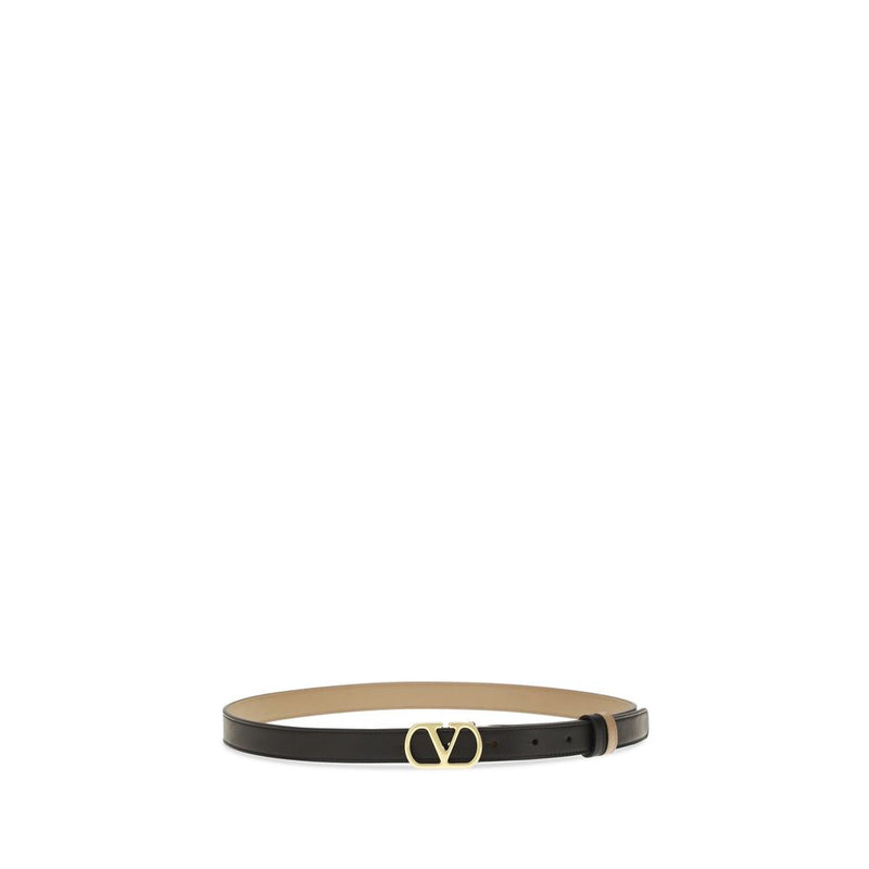 Valentino Garavani Black Calf Leather Bos Taurus Belt