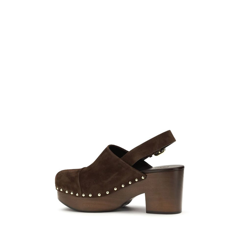 Chloé Brown Calf Leather Bos Taurus Clogs