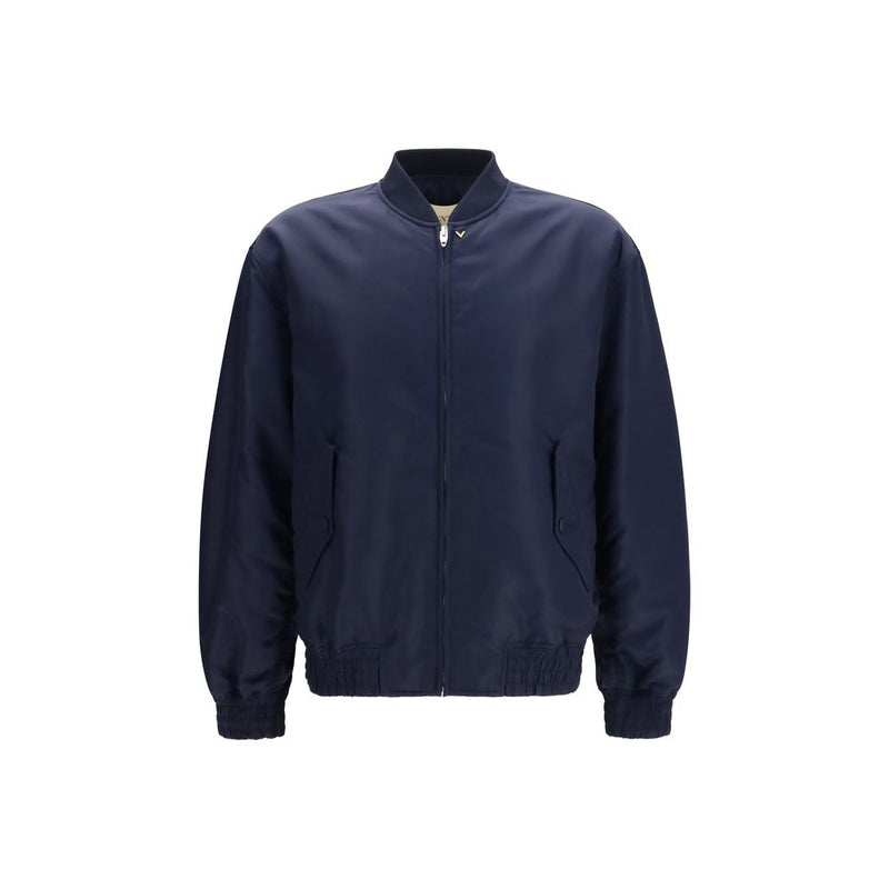 Valentino Garavani Blue Polyamide Bomber