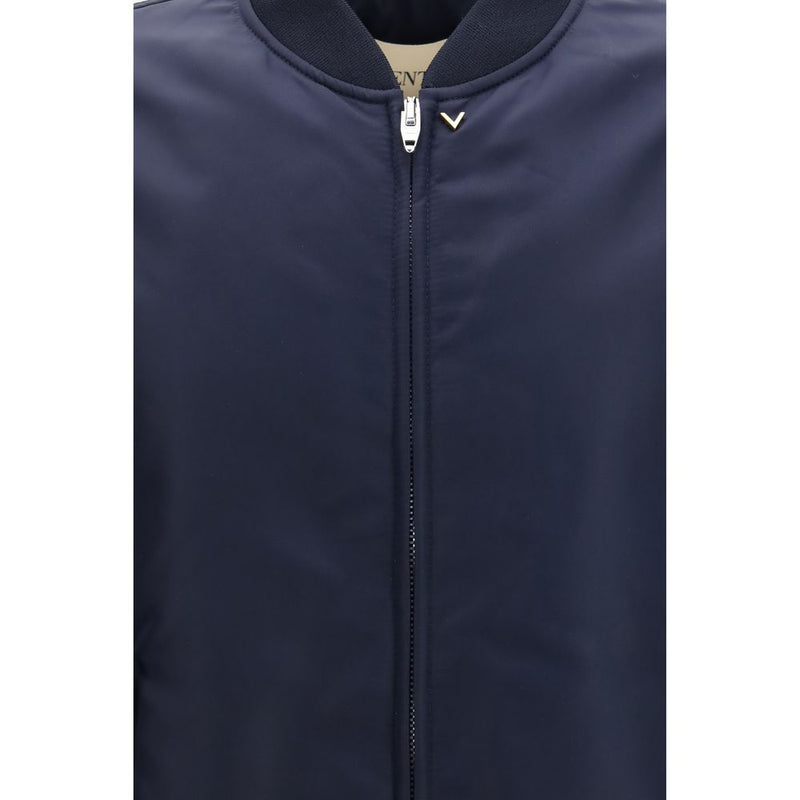 Valentino Garavani Blue Polyamide Bomber