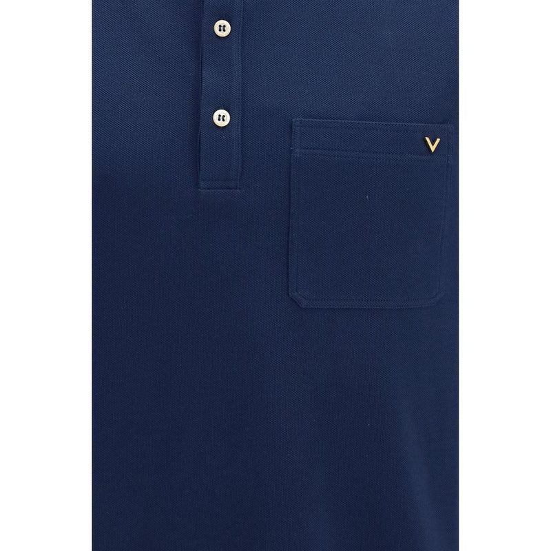 Valentino Garavani Blue Cotton Polo Shirt